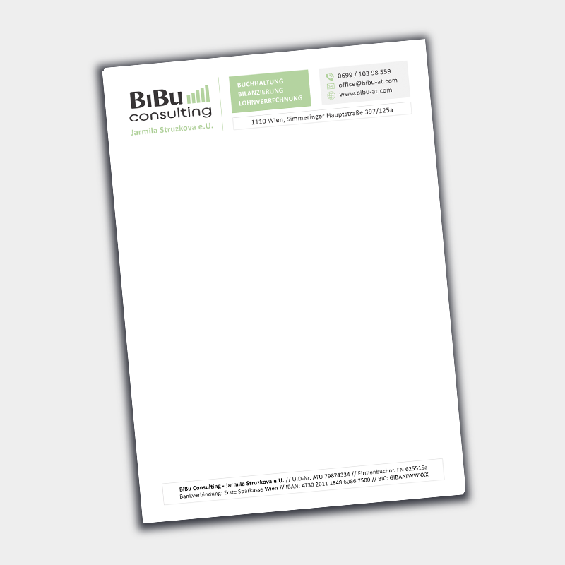 VP17 Portfolio BiBu Briefpapier Briefpapier der Firma BiBu Consulting