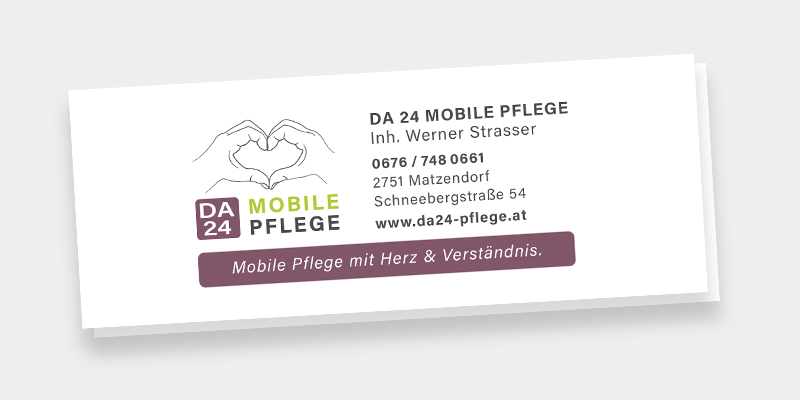 VP17 Portfolio DA24 Inserat Bild vom Werbeinserat der Firma DA 24 Mobile Pflege